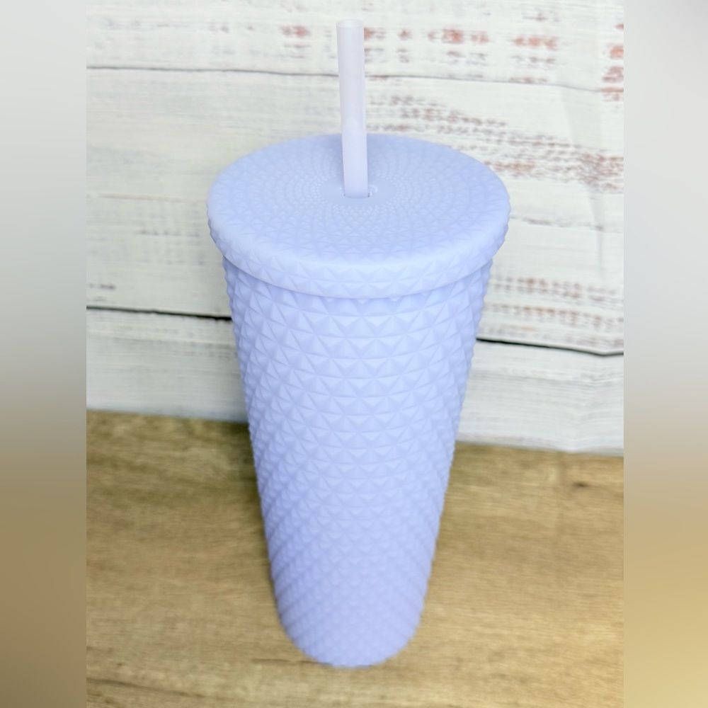 Lavender Textured Tumbler with Straw - Picture 2 of 2